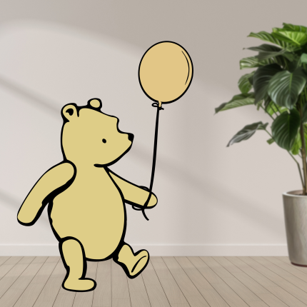 Winnie the Pooh cutout party decoration, UV-printed foamboard sign for baby shower, birthday, or nursery
