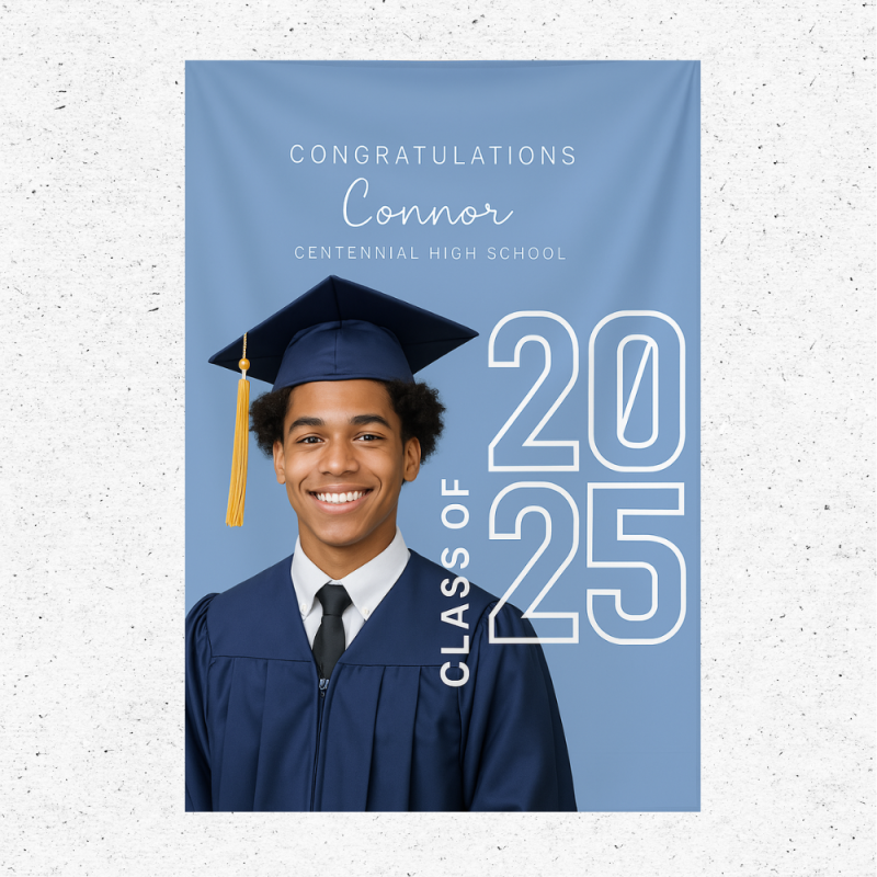 Graduation congratulatory sign setup for student celebration in Oxnard California