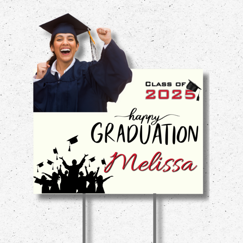 graduation yard sign with photo class of 2025 personalized lawn sign oxnard ventura