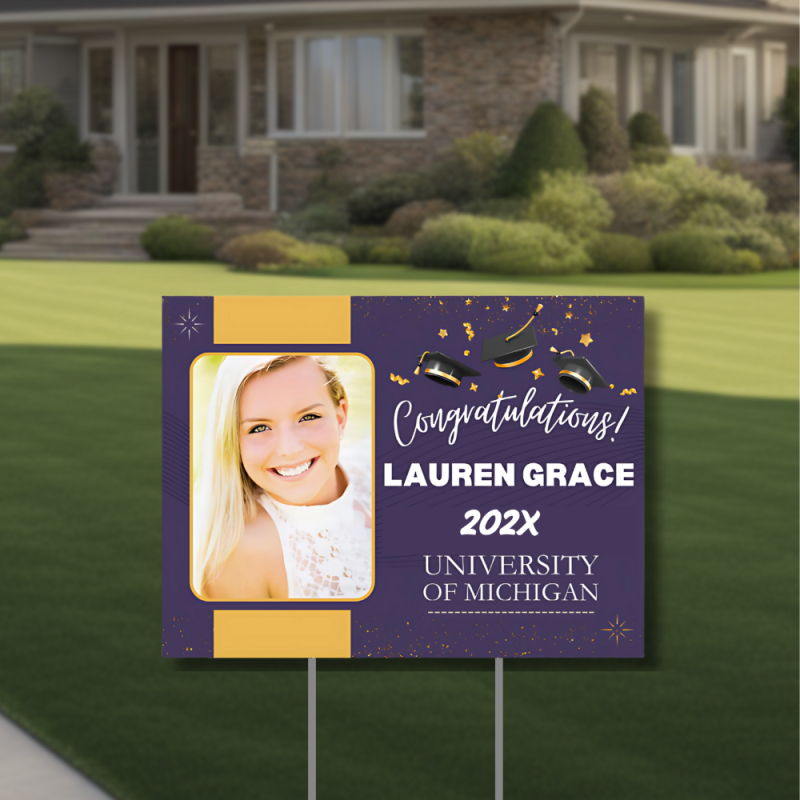 graduation yard sign with photo custom class of 2025 lawn sign oxnard ventura