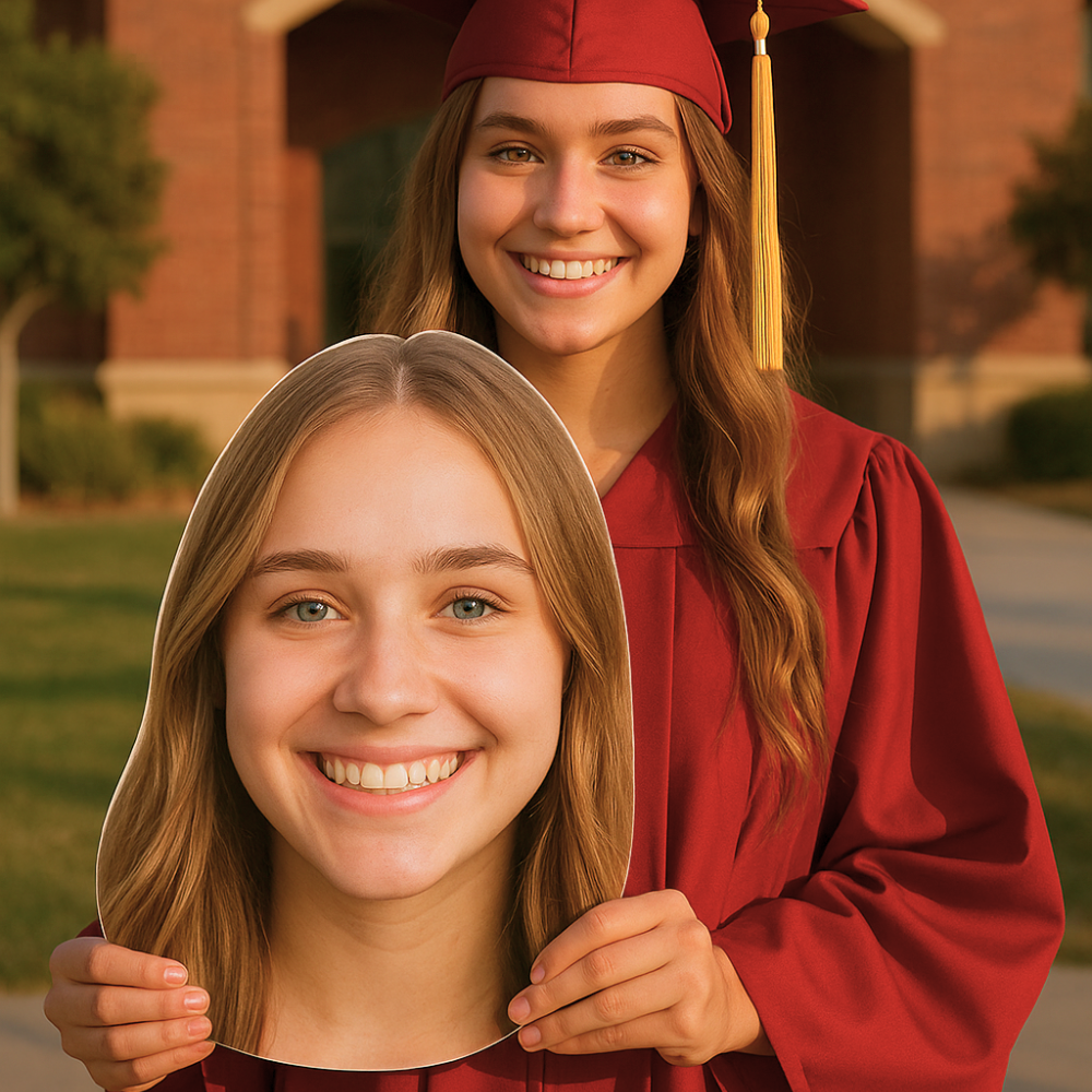 Personalized Graduation Big Head Cutout – Standout Photo Prop for Parties & Ceremonies
