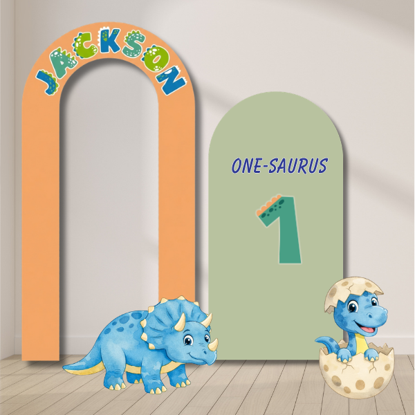 One Saurus Birthday Party Setup Dinosaur Theme with Balloons one saurus backdrop dinosaur birthday party setup with balloons and decorations
