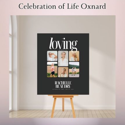 celebration of life welcome sign with custom printed memorial layout in Oxnard California