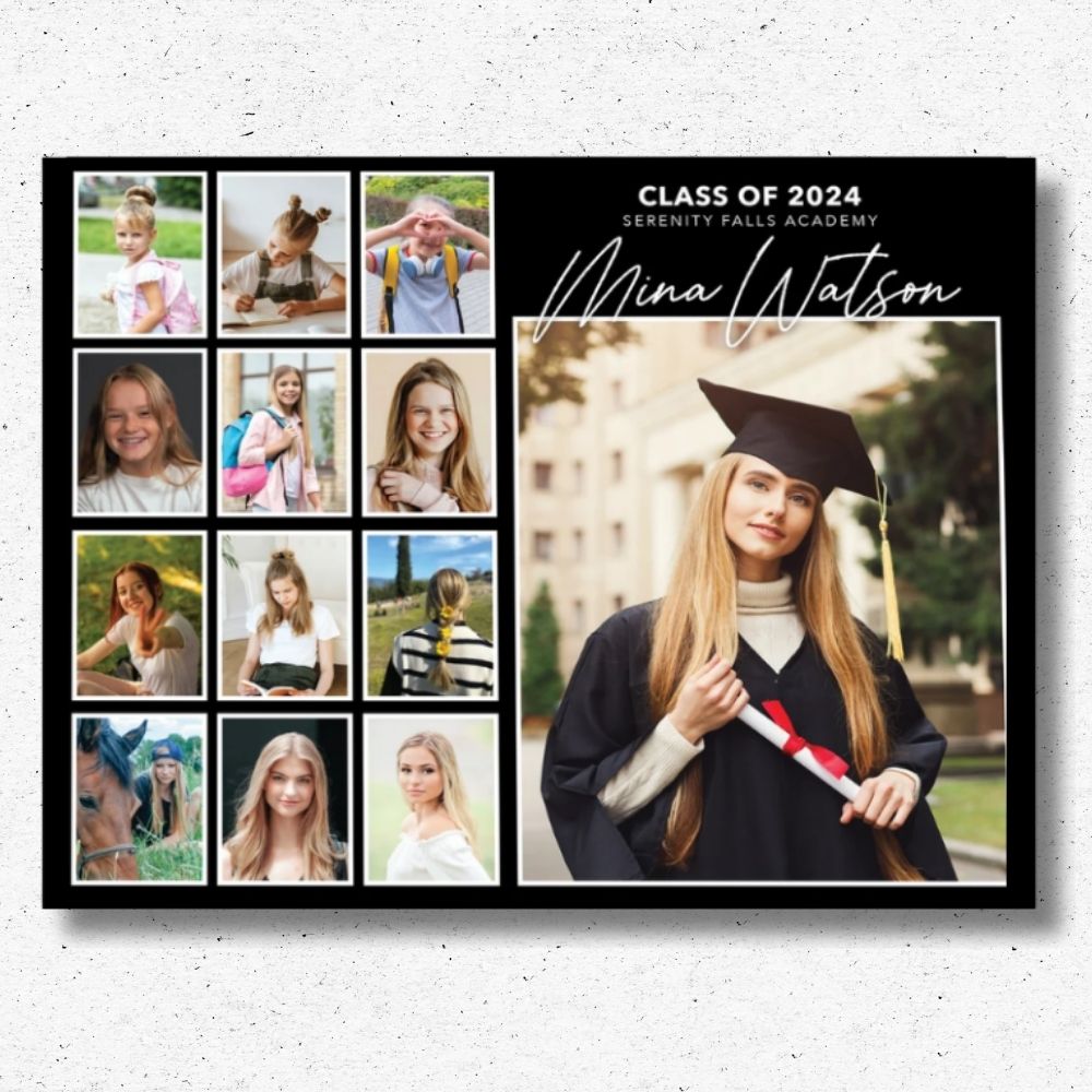 graduation-photo-collage-board-oxnard.jpg Graduation photo collage board with senior and childhood photos