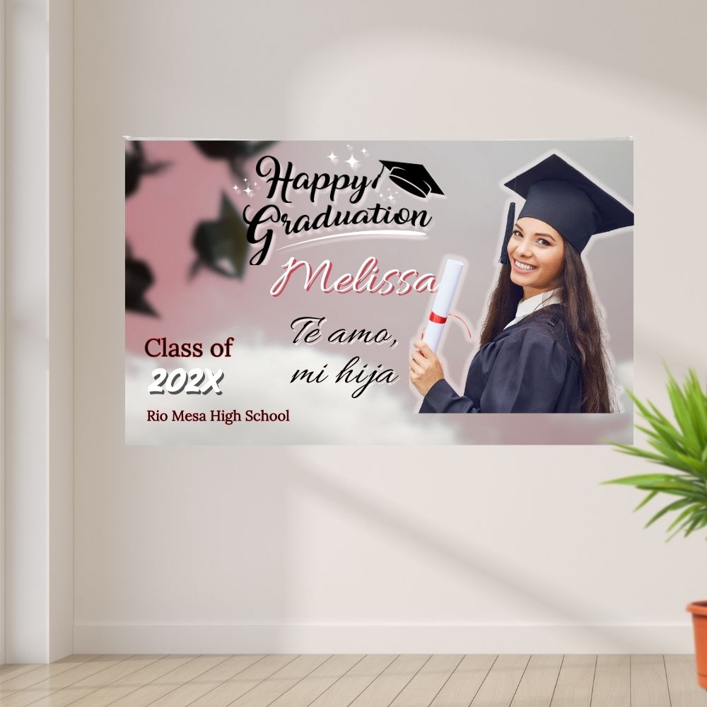 Personalized Graduation Party Banner Custom graduation party banner with graduate photo and graduation details