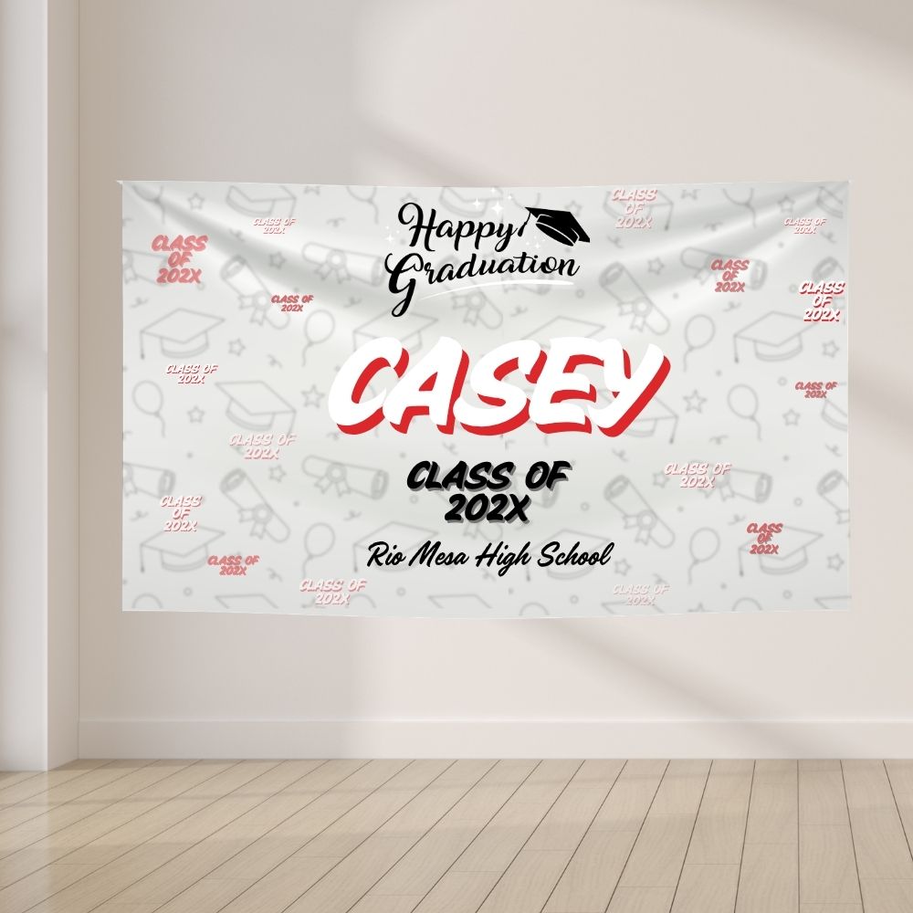 Graduation Party Banner Printed Oxnard Custom senior class graduation banner with graduation year and school details