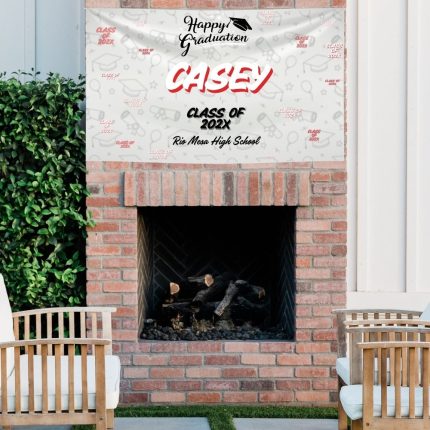 Custom senior class graduation banner with graduation year and school details