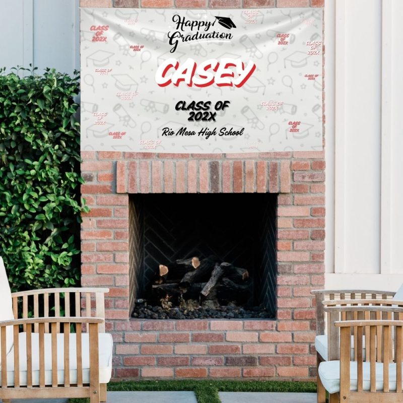 Custom senior class graduation banner with graduation year and school details