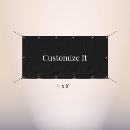 3' x 6' custom vinyl banner with full-color printing and metal grommets