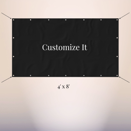 4' x 8' large custom vinyl banner with full-color printing and grommets