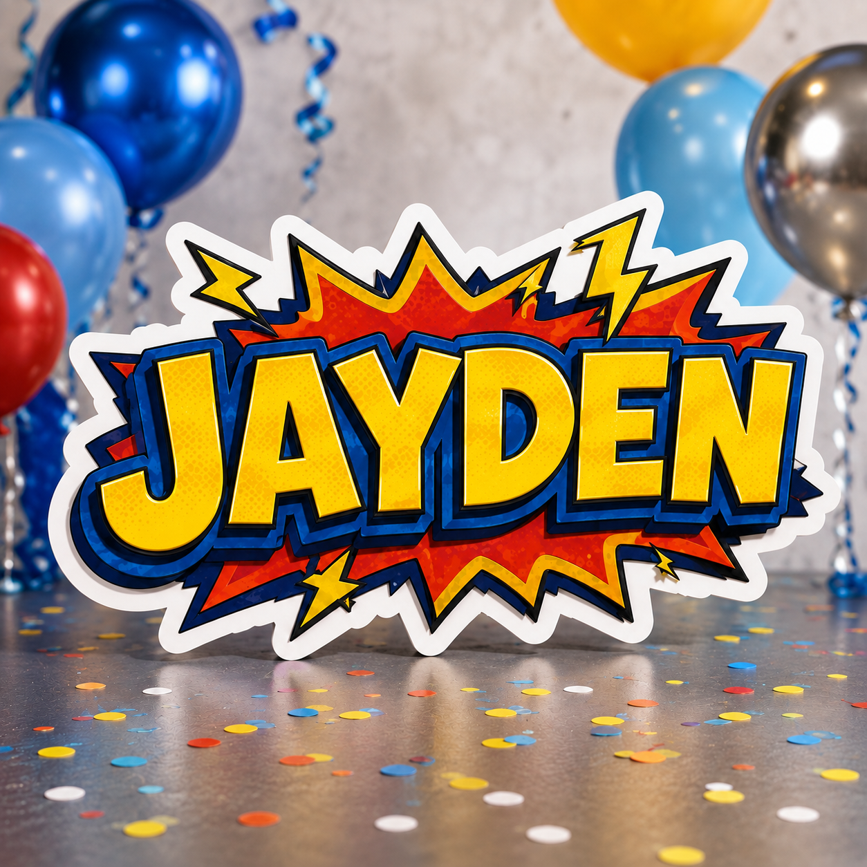 Superhero Die Cut Birthday Name Sign | Oxnard Superhero Die Cut Birthday Name Sign