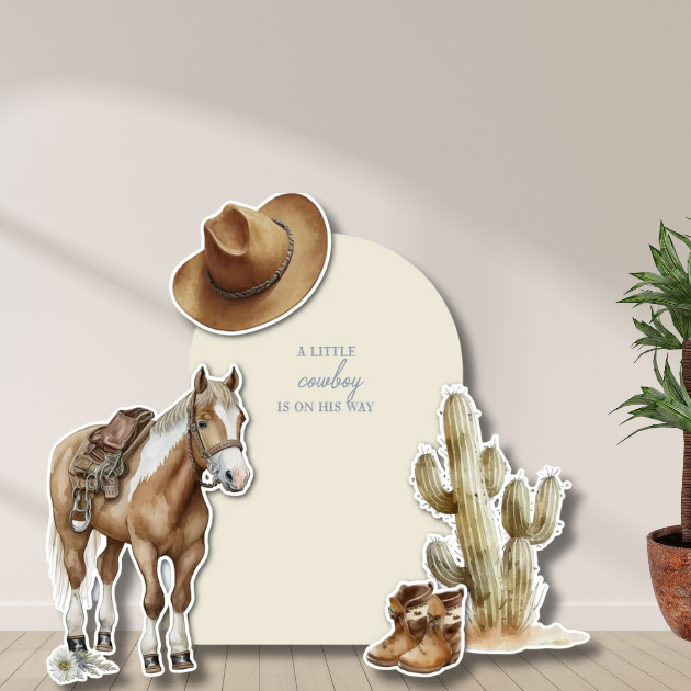 Cowboy Baby Shower Backdrop & Cutout Display Cowboy Baby Shower Backdrop & Cutout Display