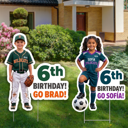 Personalized elementary school yard signs for kids birthdays and school spirit