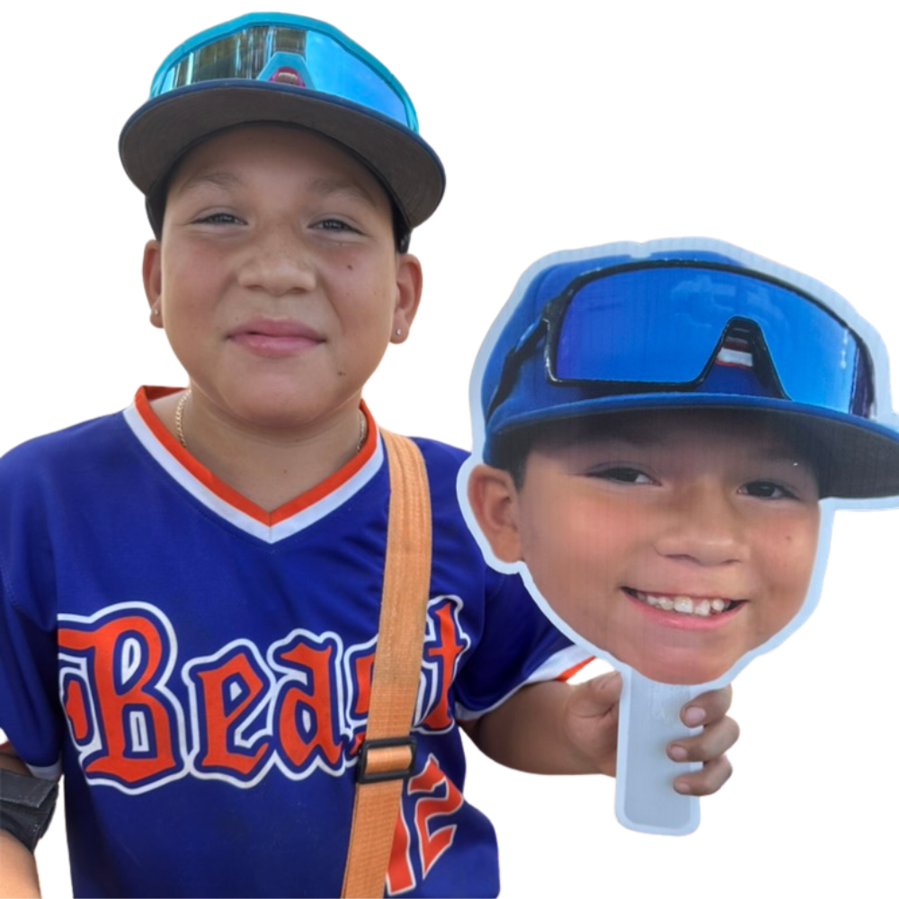 Personalized big head photo cutouts for elementary school celebrations