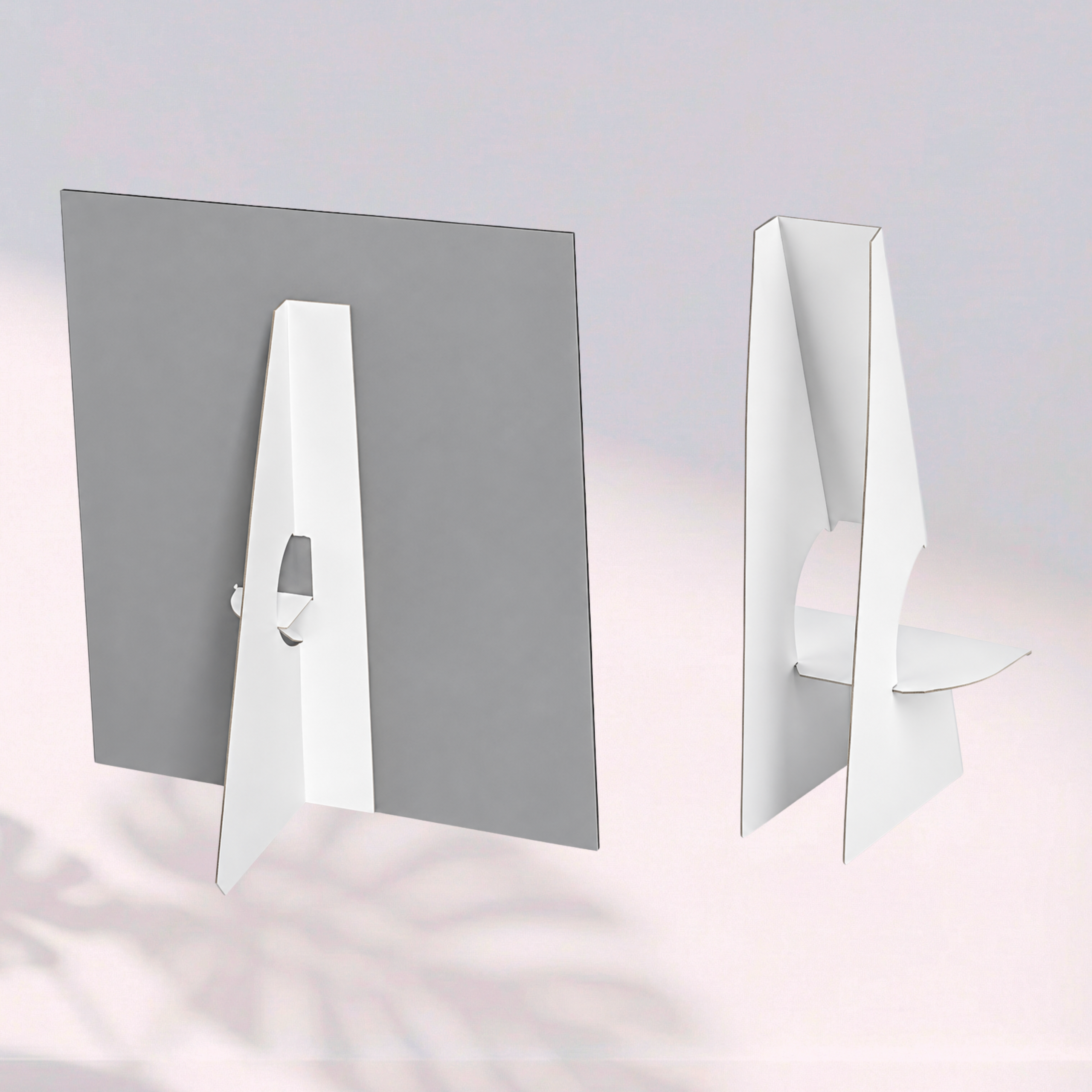 Single-wing and double-wing easel backs for supporting display boards