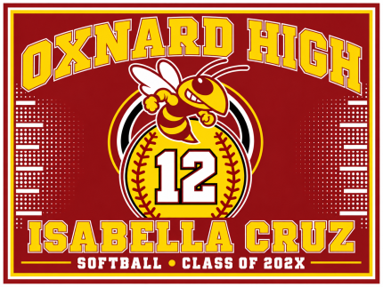 Oxnard High School Softball Yard Sign – Cardinal Personalized Design