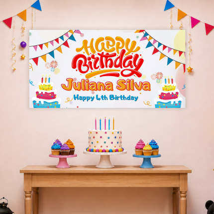 Personalized Kids Birthday Banner Party Display